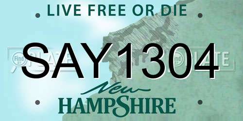 SAY1304 New Hampshire License Plate