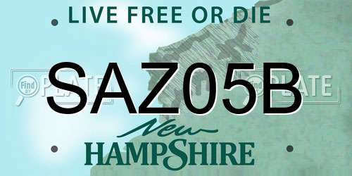 SAZ05B New Hampshire License Plate