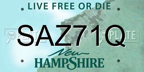 SAZ71Q New Hampshire License Plate