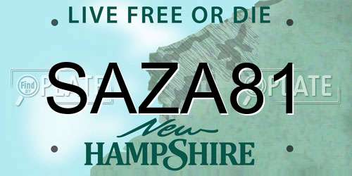 SAZA81 New Hampshire License Plate