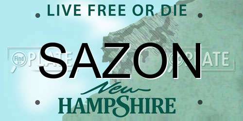SAZON New Hampshire License Plate
