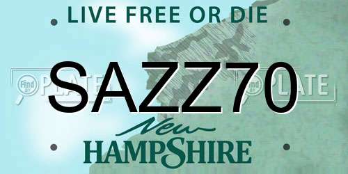 SAZZ70 New Hampshire License Plate