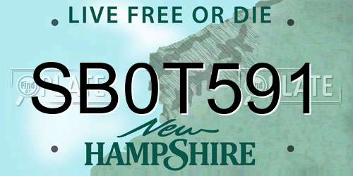 SB0T591 New Hampshire License Plate
