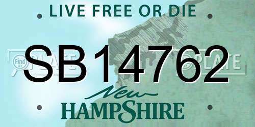 SB14762 New Hampshire License Plate