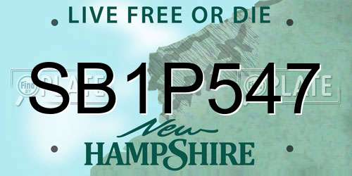 SB1P547 New Hampshire License Plate