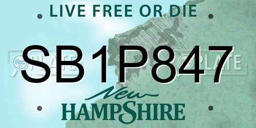 SB1P847 New Hampshire License Plate