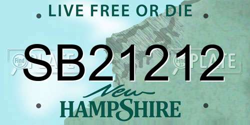 SB21212 New Hampshire License Plate
