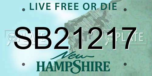 SB21217 New Hampshire License Plate