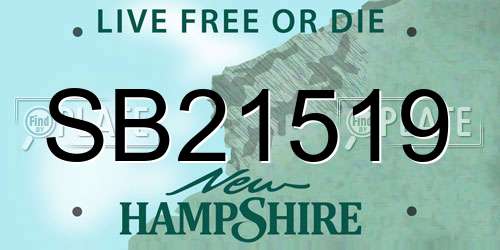 SB21519 New Hampshire License Plate