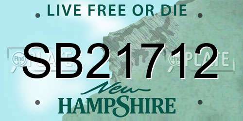 SB21712 New Hampshire License Plate
