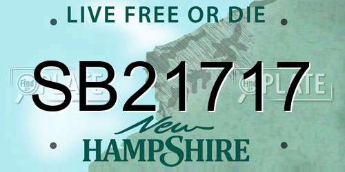 SB21717 New Hampshire License Plate