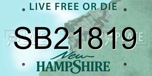 SB21819 New Hampshire License Plate