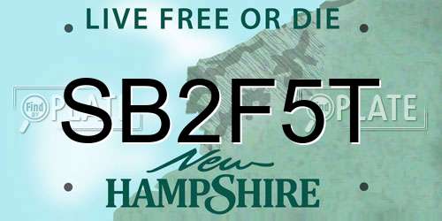 SB2F5T New Hampshire License Plate