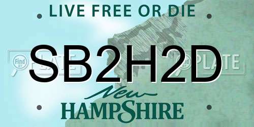 SB2H2D New Hampshire License Plate