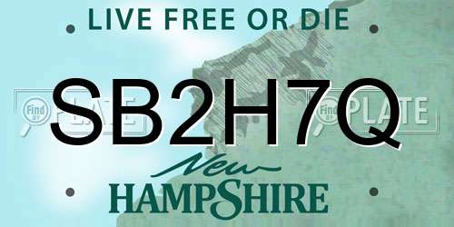 SB2H7Q New Hampshire License Plate