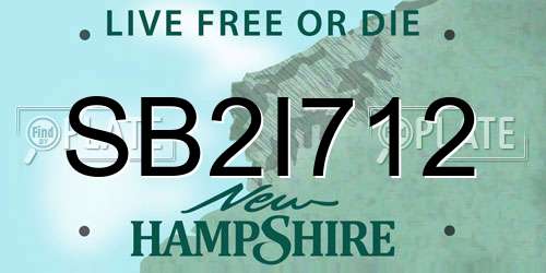 SB2I712 New Hampshire License Plate
