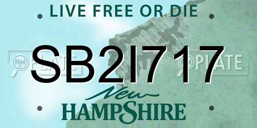 SB2I717 New Hampshire License Plate