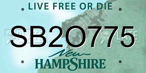 SB2O775 New Hampshire License Plate