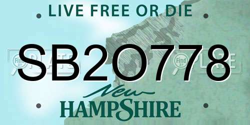 SB2O778 New Hampshire License Plate