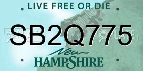 SB2Q775 New Hampshire License Plate