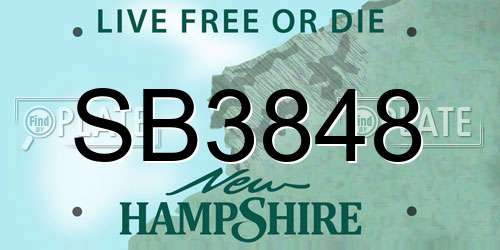 SB3848 New Hampshire License Plate