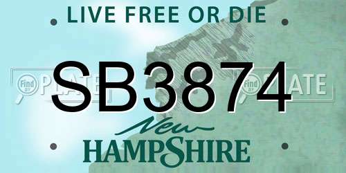 SB3874 New Hampshire License Plate