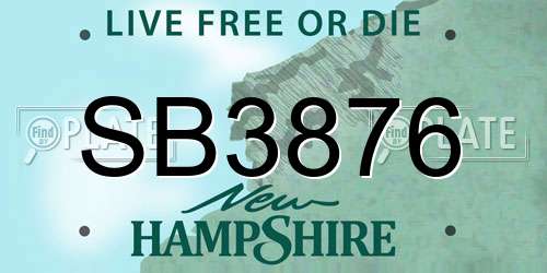 SB3876 New Hampshire License Plate