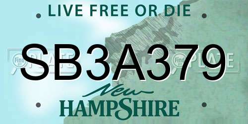SB3A379 New Hampshire License Plate