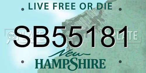 SB55181 New Hampshire License Plate