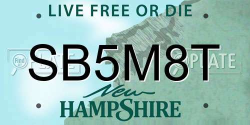 SB5M8T New Hampshire License Plate