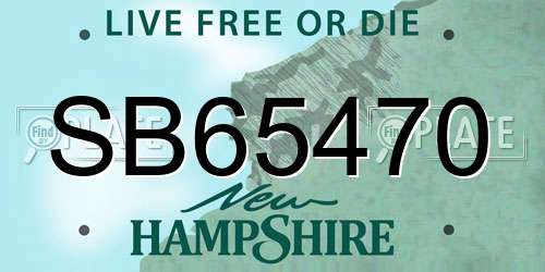 SB65470 New Hampshire License Plate