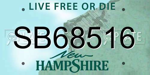 SB68516 New Hampshire License Plate