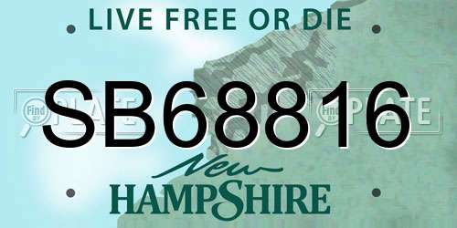 SB68816 New Hampshire License Plate