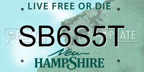 SB6S5T New Hampshire License Plate