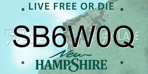 SB6W0Q New Hampshire License Plate