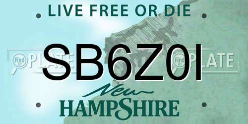 SB6Z0I New Hampshire License Plate