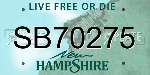 SB70275 New Hampshire License Plate