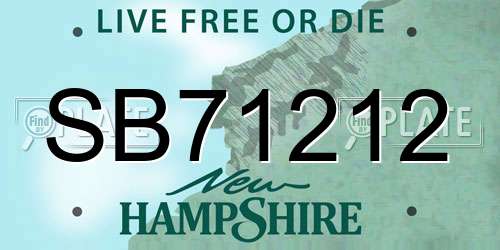 SB71212 New Hampshire License Plate