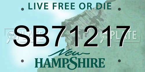 SB71217 New Hampshire License Plate