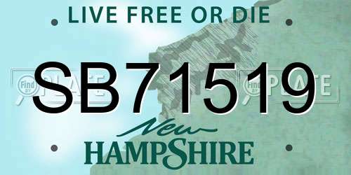 SB71519 New Hampshire License Plate