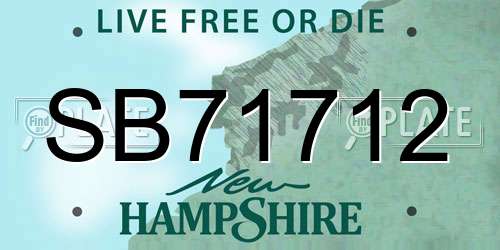 SB71712 New Hampshire License Plate