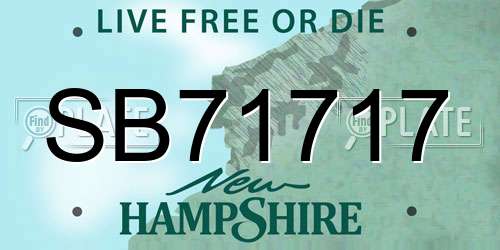 SB71717 New Hampshire License Plate