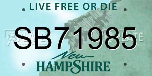 SB71985 New Hampshire License Plate