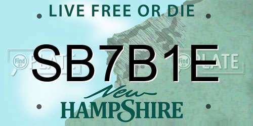 SB7B1E New Hampshire License Plate