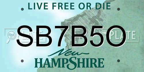 SB7B5O New Hampshire License Plate