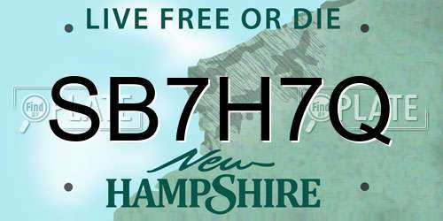 SB7H7Q New Hampshire License Plate