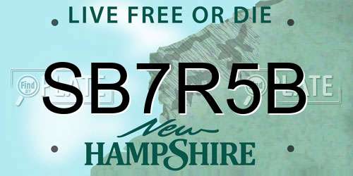 SB7R5B New Hampshire License Plate