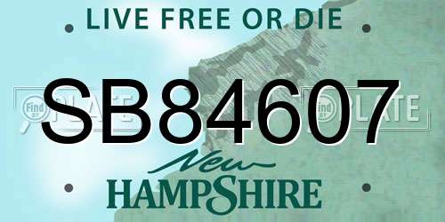 SB84607 New Hampshire License Plate