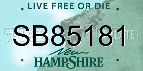 SB85181 New Hampshire License Plate