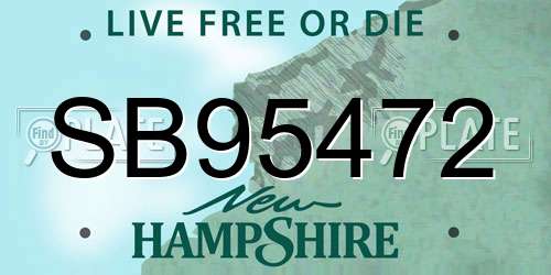 SB95472 New Hampshire License Plate
